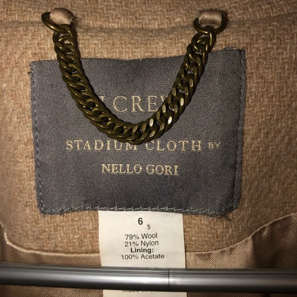 J. Crew Tan Pea Coat with Gold Buttons - Picture 2 of 4